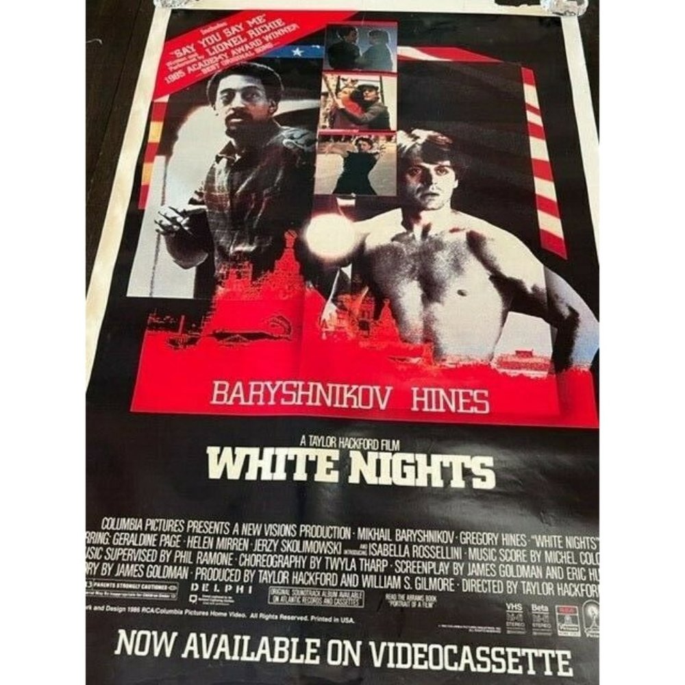 Movie Theater Cinema Poster Lobby Card 1986 White Nights Baryshnikov Hines vtg
